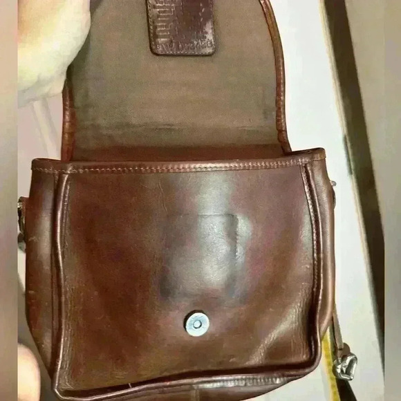 Vintage Brighton Mission Bay Flap Saddle Bag, Brown Leather - Picture 3 of 8